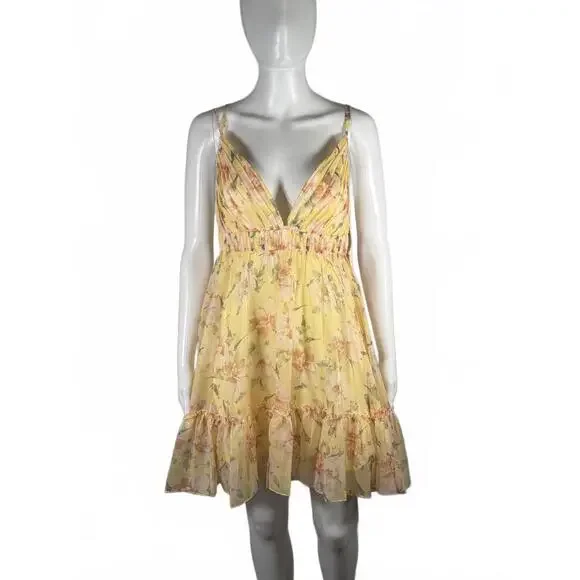 MAC DUGGAL Ieena Floral Minidress Size 2